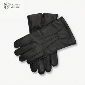 Cashmere-Lined Leather Touchscreen Gloves – Heritage Three-Point Design