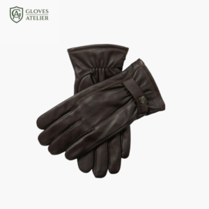 Lined Leather Touchscreen Gloves – Contrast Stitch Detail Design